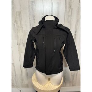 Reebok Black Softshell Jacket Women’s Small Hooded Zip-Up Athletic Outerwear